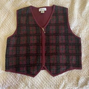 VTG Wool-blend Plaid Vest - Size XL